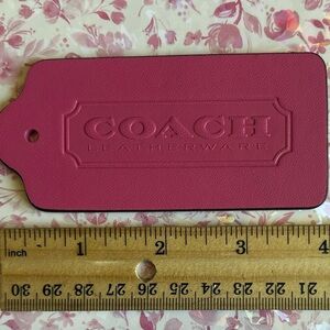 Coach Pink Embossed Leather Luggage Tag